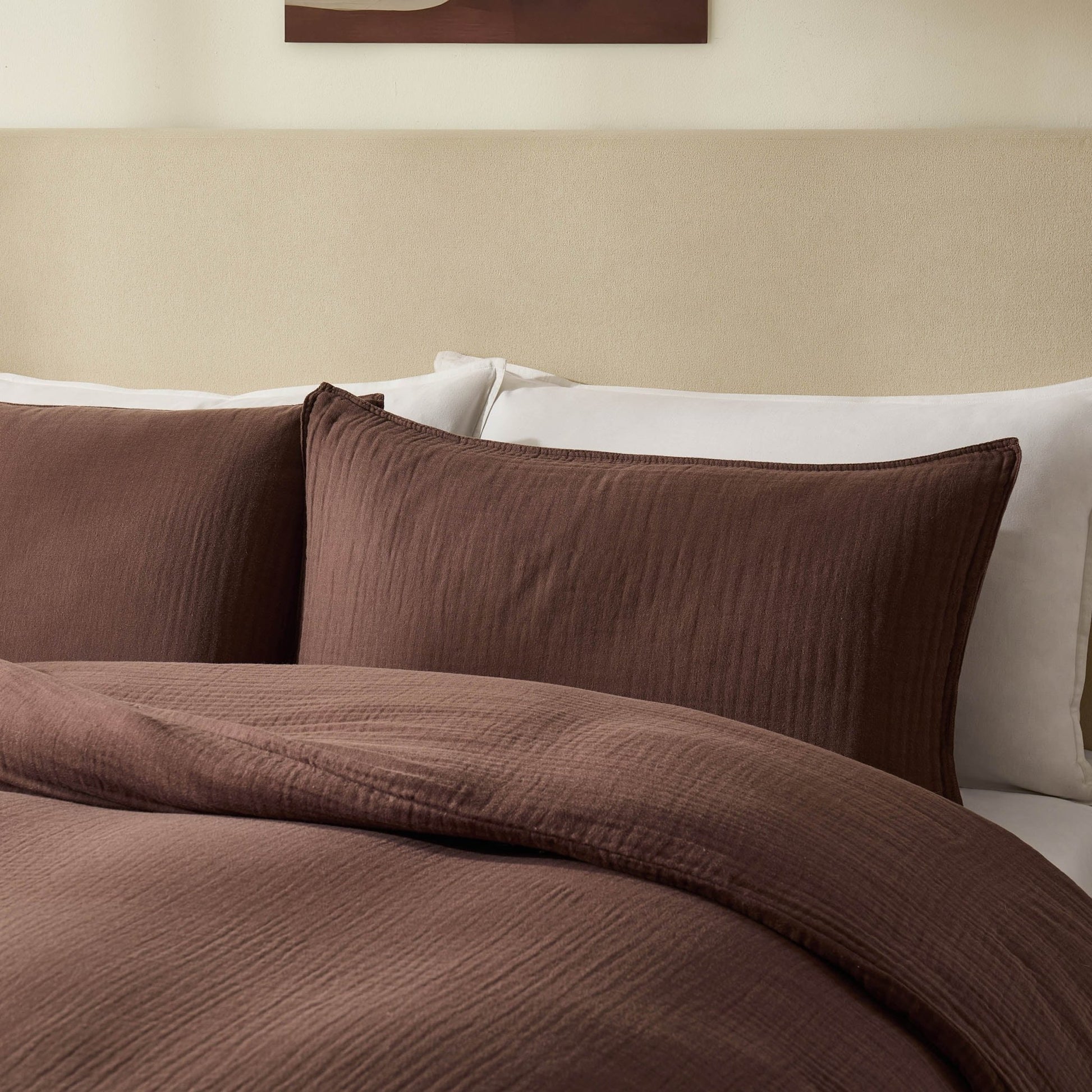 Santorini Muslin Duvet Cover & Pillowcase Set - Mocha - DUSK