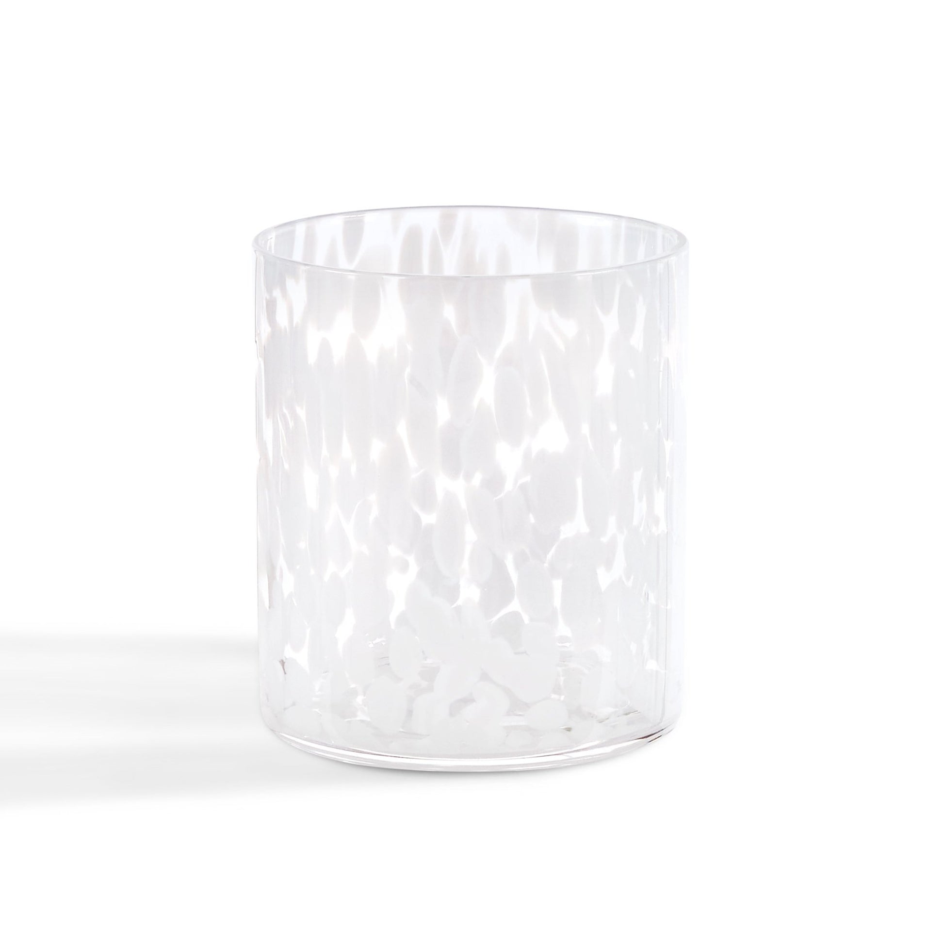 Sarda Dotty Glass Tumblers - Set of 4 - White - DUSK