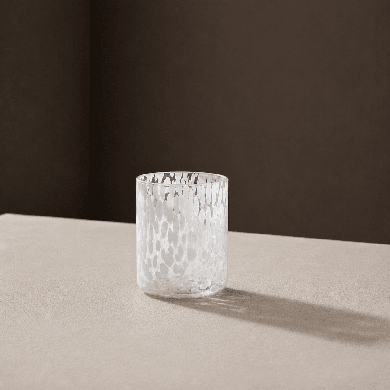 Sarda Dotty Glass Tumblers - Set of 4 - White - DUSK