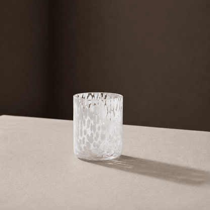 Sarda Dotty Glass Tumblers - Set of 4 - White - DUSK