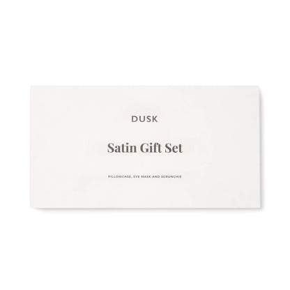 Satin Gift Set - Pillowcase, Eyemask and Hair Tie - Pink - DUSK