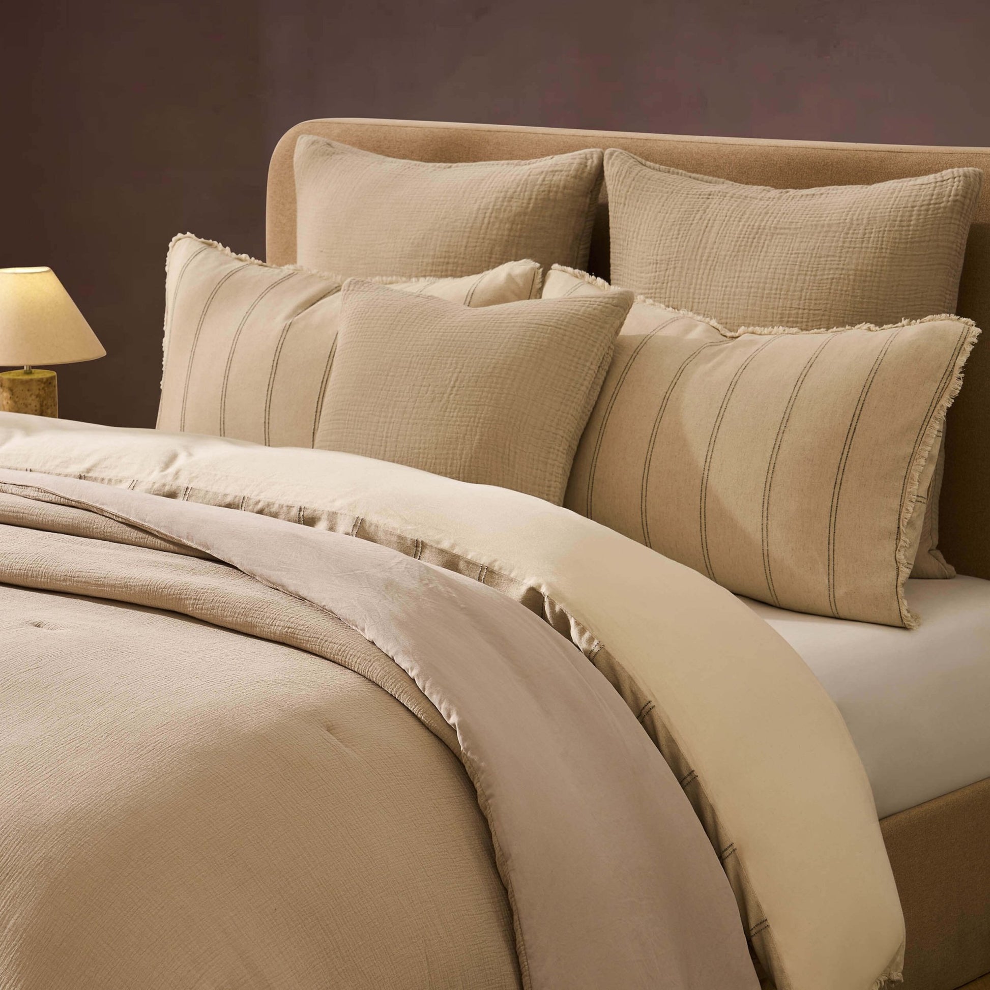 Savannah Four Layer Quilted Tufted Muslin Bedspread - Oat - DUSK