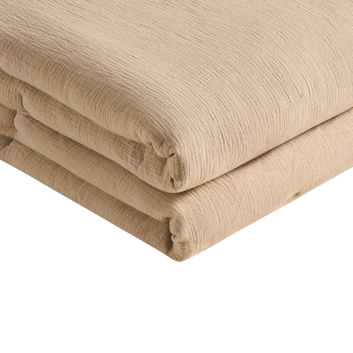 Savannah Four Layer Quilted Tufted Muslin Bedspread - Oat - DUSK