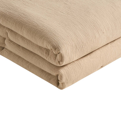 Savannah Four Layer Quilted Tufted Muslin Bedspread - Oat - DUSK