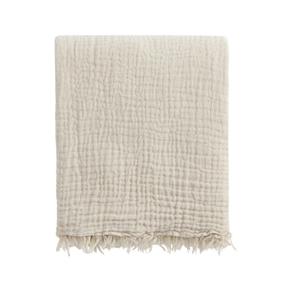 Savannah Four Layer Tufted Muslin Sofa Throw - Oat - DUSK