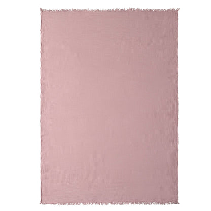 Savannah Four Layer Tufted Muslin Sofa Throw - Rose - DUSK