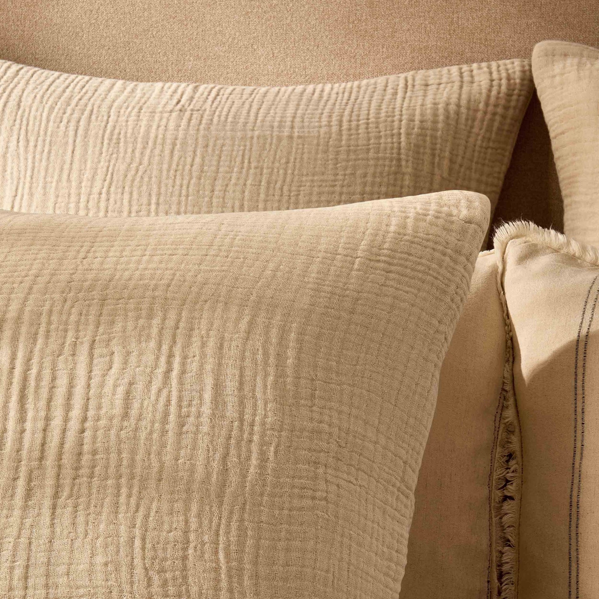 Savannah Set of 2 Tufted Muslin Cushion Cover - Oat - DUSK