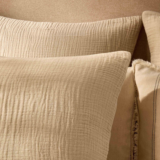 Savannah Set of 2 Tufted Muslin Cushion Cover - Oat - DUSK