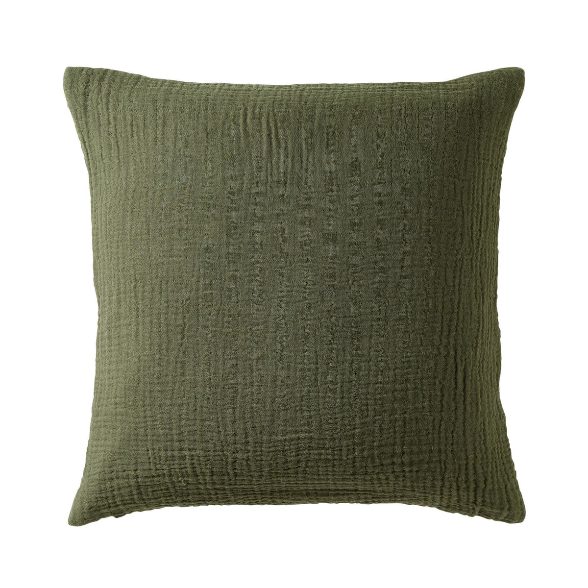 Savannah Set of 2 Tufted Muslin Cushion Covers - Olive Green - DUSK