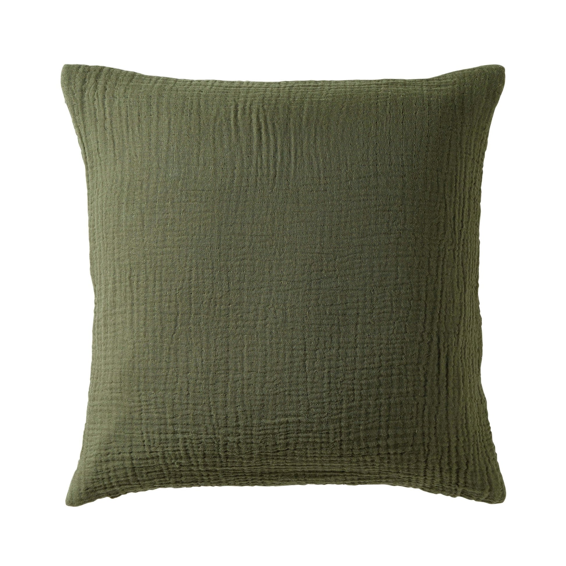 Savannah Set of 2 Tufted Muslin Cushion Covers - Olive Green - DUSK