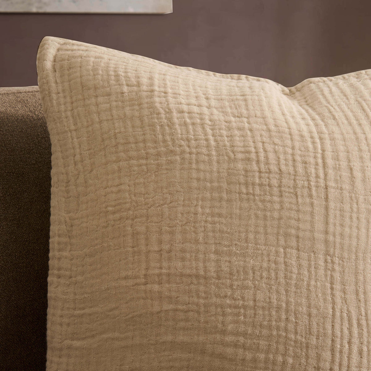 Savannah Set of 2 Tufted Muslin Sofa Cushion Cover - Oat - DUSK