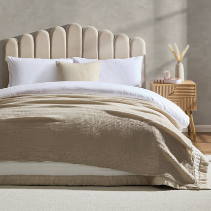 Savannah Tufted Muslin Throw - Oat - DUSK