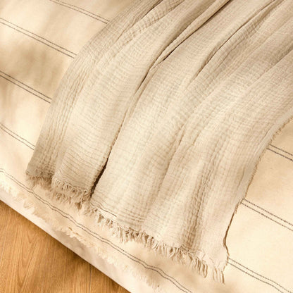 Savannah Tufted Muslin Throw - Oat - DUSK