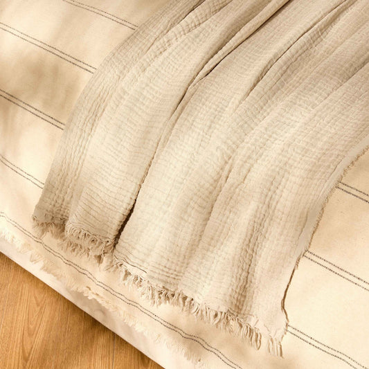 Savannah Tufted Muslin Throw - Oat - DUSK