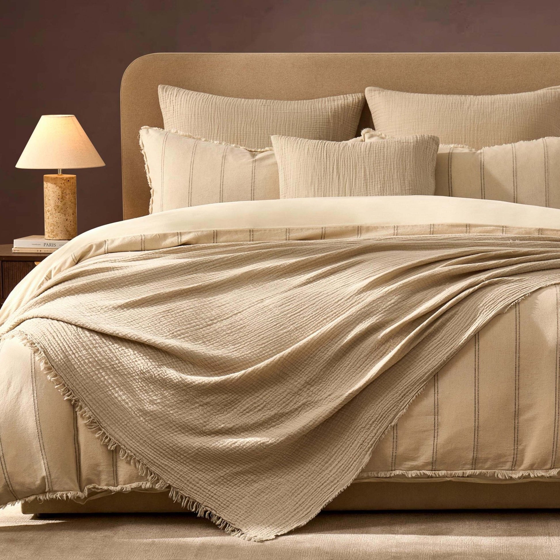 Savannah Tufted Muslin Throw - Oat - DUSK