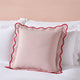Scallop Contrast Edge Cushion Cover - Pink/Red - DUSK