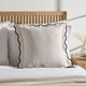 Scallop Contrast Edge Cushion Cover - Stone/Black - DUSK