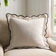 Scallop Contrast Edge Sofa Cushion Cover - Stone/Black - DUSK