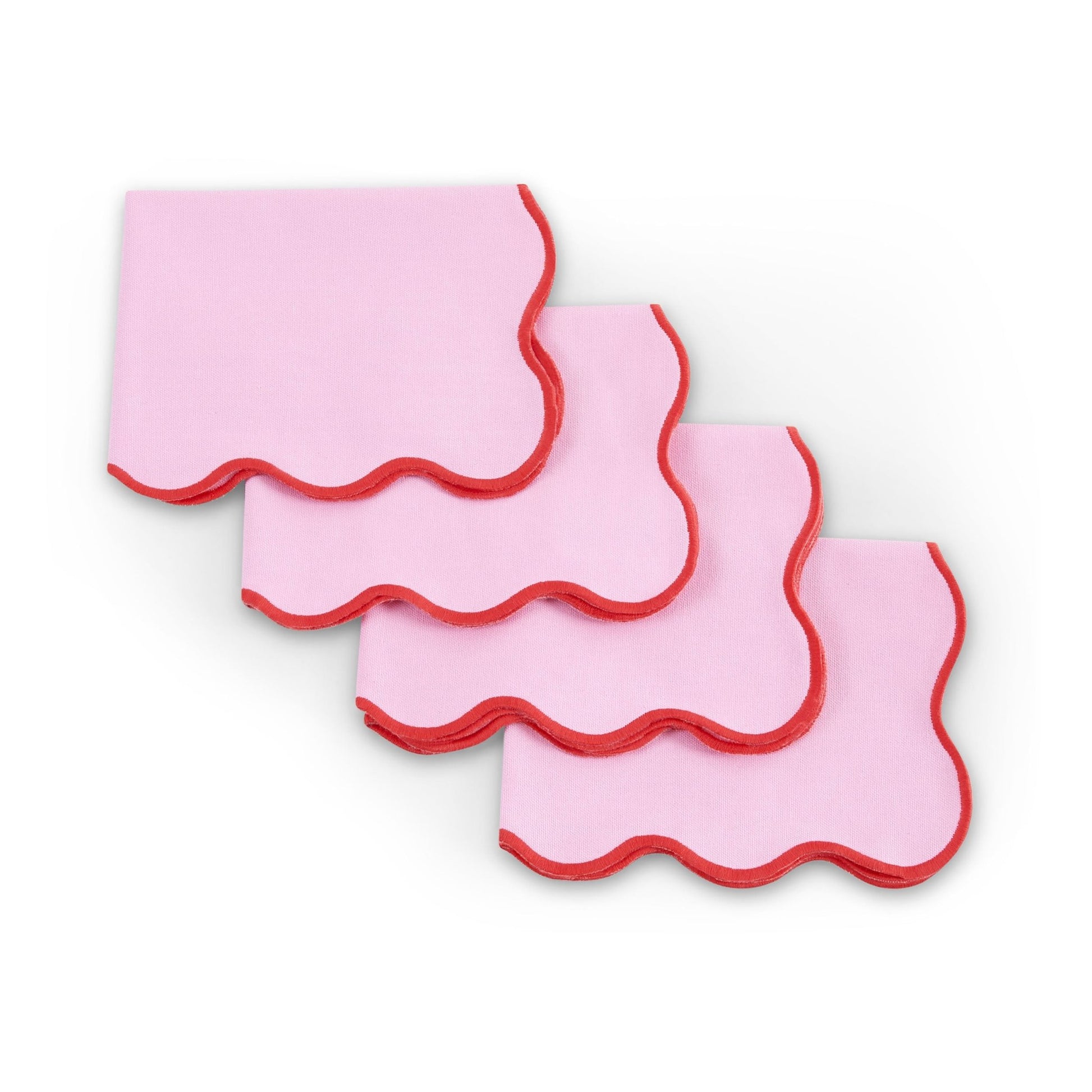 Scallop Edge Set of 4 Placemats - Pink/Red - DUSK