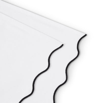 Scallop Edge Table Runner - Off White/Black - DUSK