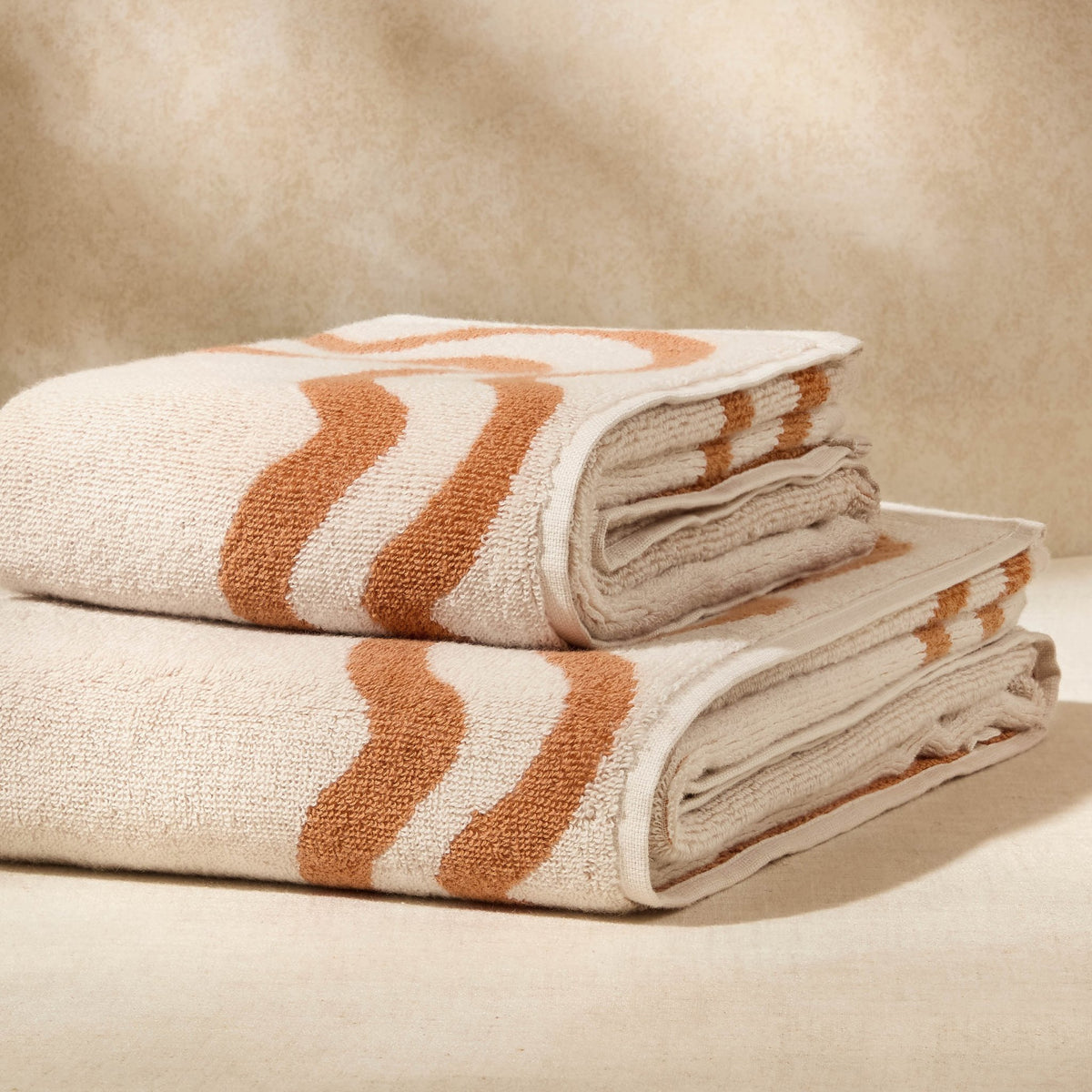 Scalloped Cotton Towels - Burnt Orange - DUSK