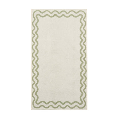Scalloped Cotton Towels - Off - White/Olive - DUSK