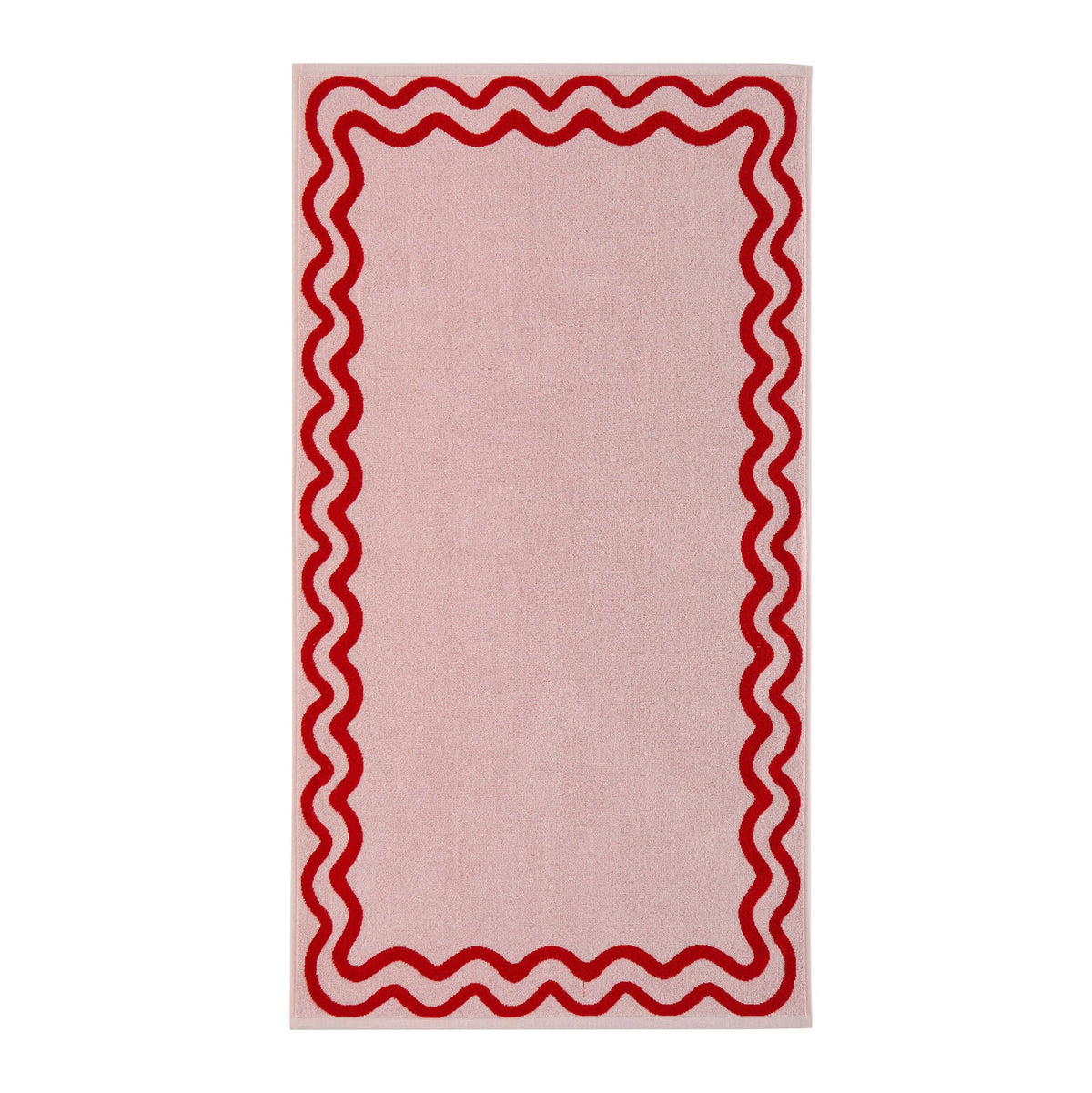 Scalloped Cotton Towels - Pink/Red - DUSK