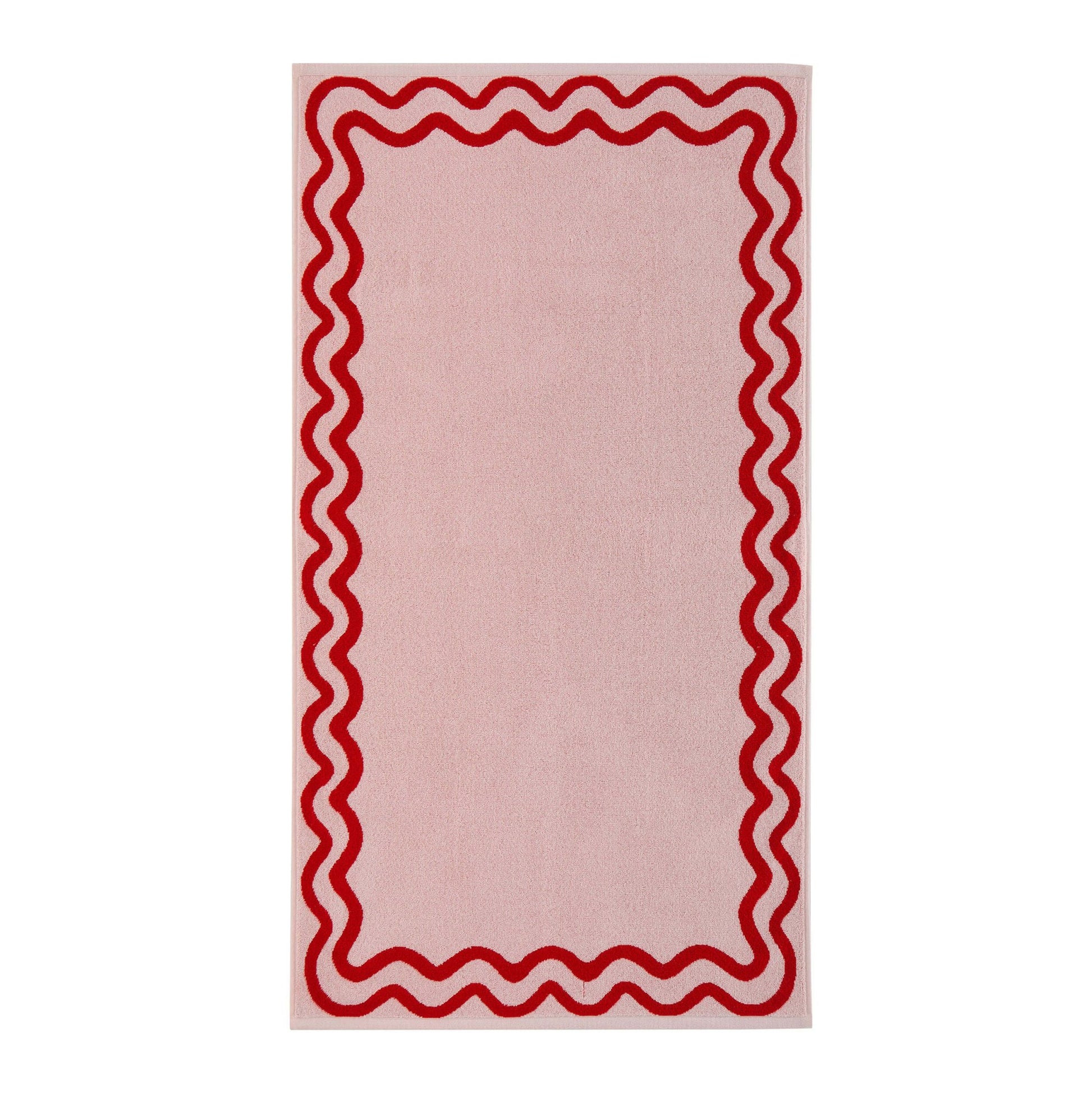 Scalloped Cotton Towels - Pink/Red - DUSK