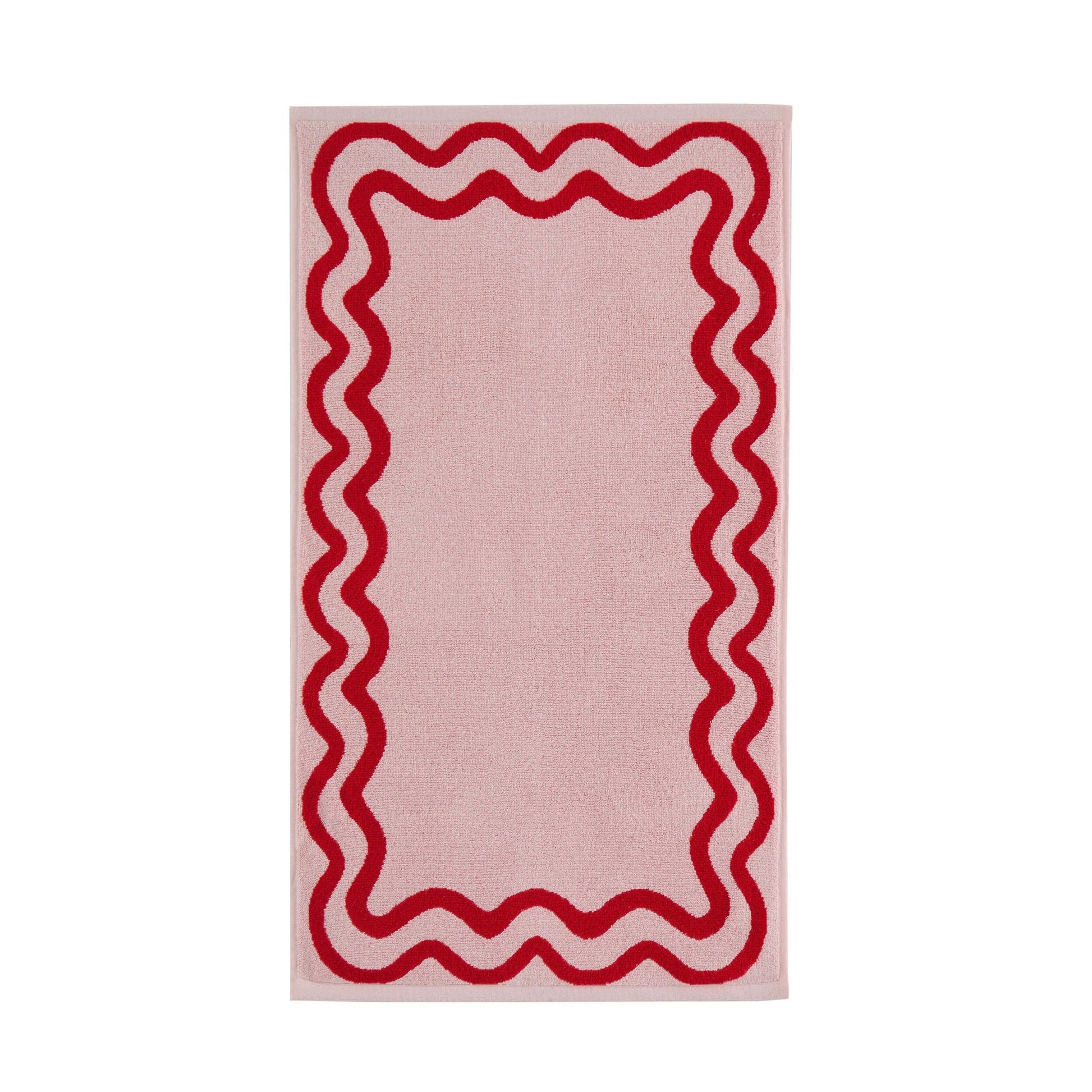 Scalloped Cotton Towels - Pink/Red - DUSK