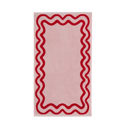 Scalloped Cotton Towels - Pink/Red - DUSK