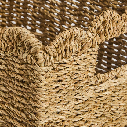 Scalloped Set of 2 Seagrass Baskets - Natural - DUSK
