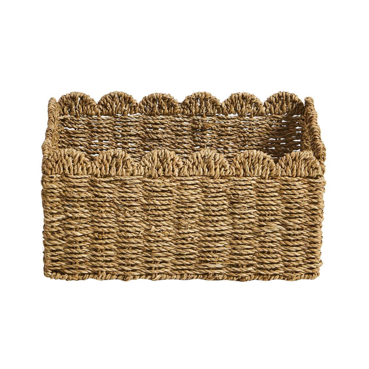 Scalloped Set of 2 Seagrass Baskets - Natural - DUSK