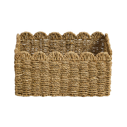 Scalloped Set of 2 Seagrass Baskets - Natural - DUSK