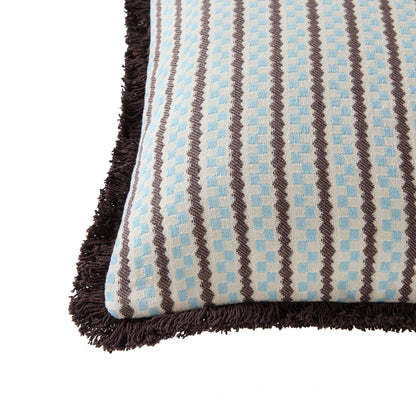 Scheana Cotton Jacquard Checkerboard Tufted Cushion Cover - Brown - DUSK