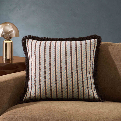 Scheana Cotton Jacquard Checkerboard Tufted Sofa Cushion Cover - Brown - DUSK