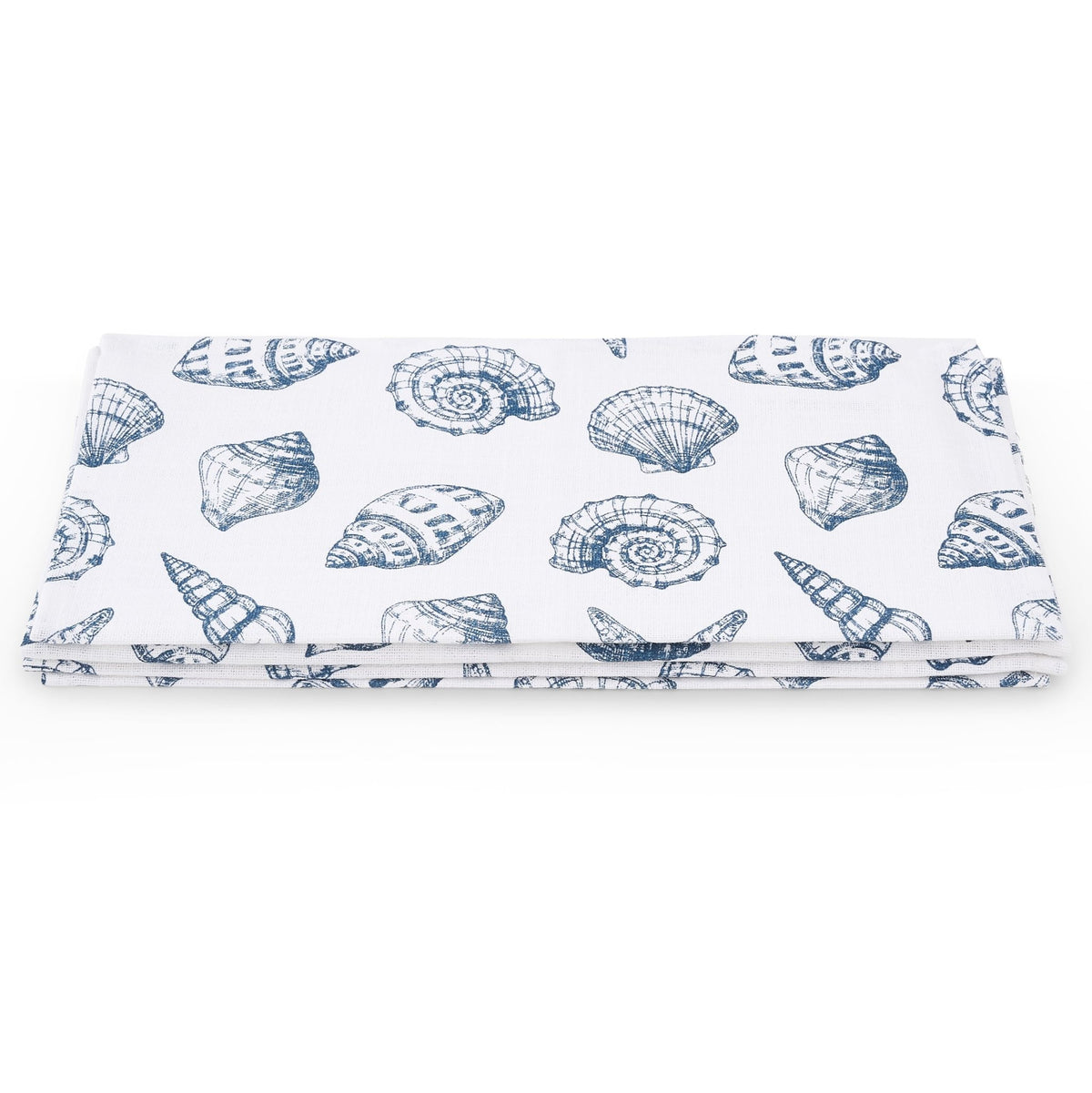 Seashell Print Set of 4 Napkins - Natural/ Blue - DUSK