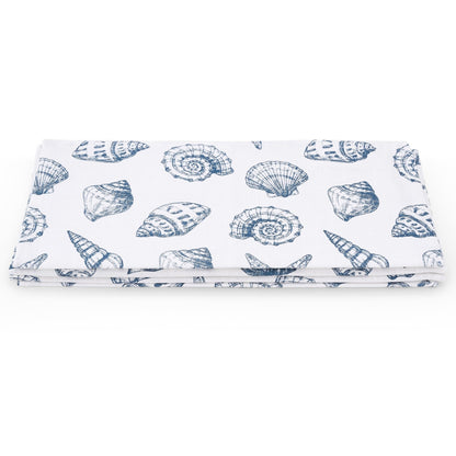 Seashell Print Set of 4 Napkins - Natural/ Blue - DUSK