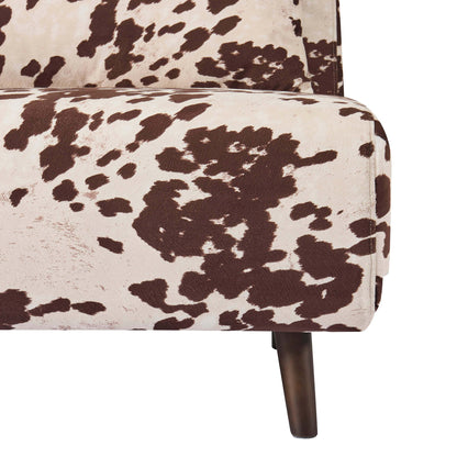 Seattle Double Click Clack Sofa Bed - Brown Cow Print - DUSK