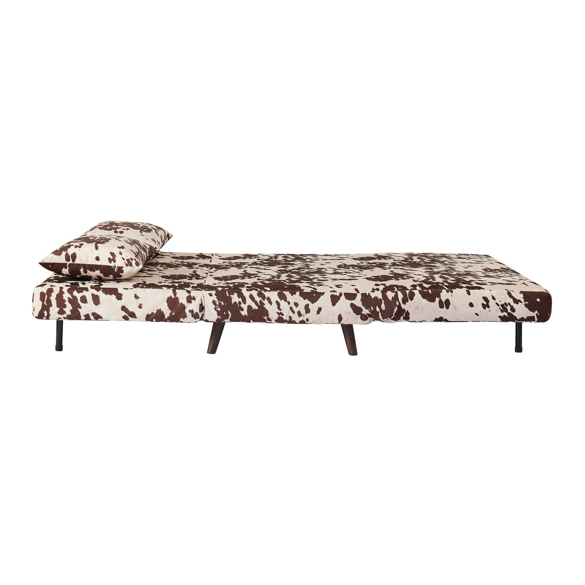 Seattle Double Click Clack Sofa Bed - Brown Cow Print - DUSK