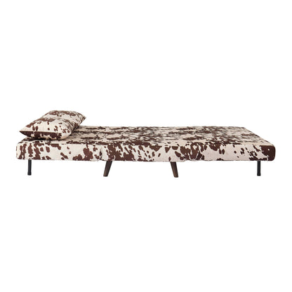 Seattle Double Click Clack Sofa Bed - Brown Cow Print - DUSK