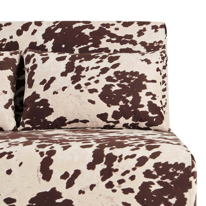 Seattle Double Click Clack Sofa Bed - Brown Cow Print - DUSK