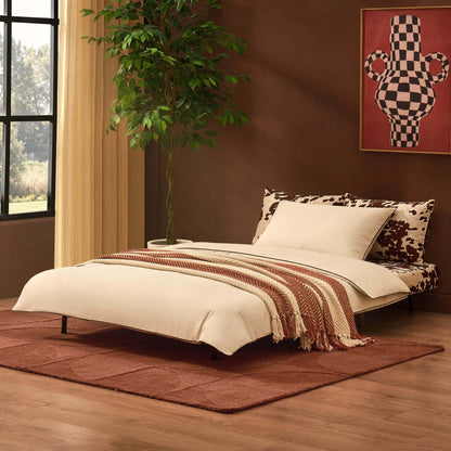 Seattle Double Click Clack Sofa Bed - Brown Cow Print - DUSK