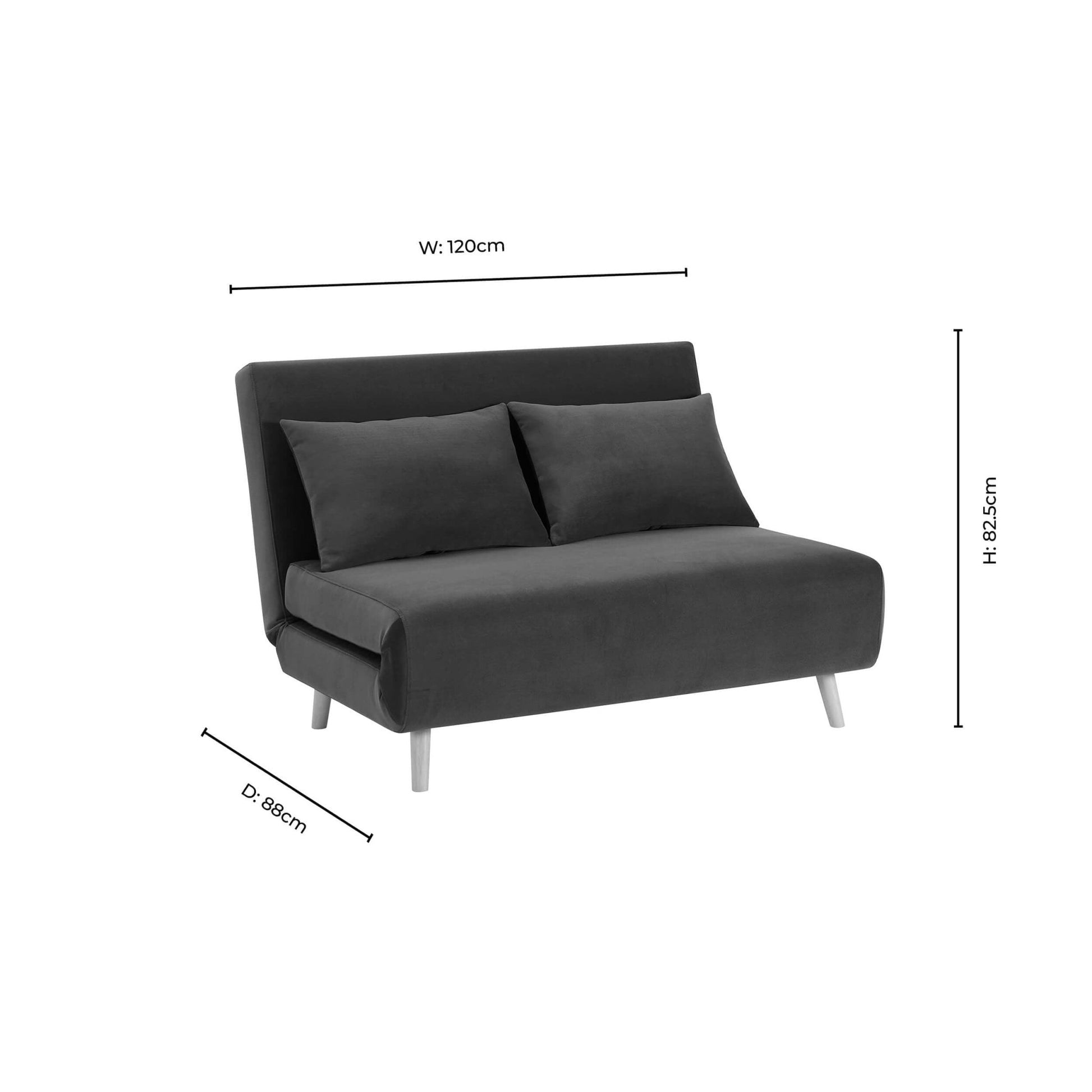 Seattle Double Click Clack Sofa Bed - Brown Cow Print - DUSK