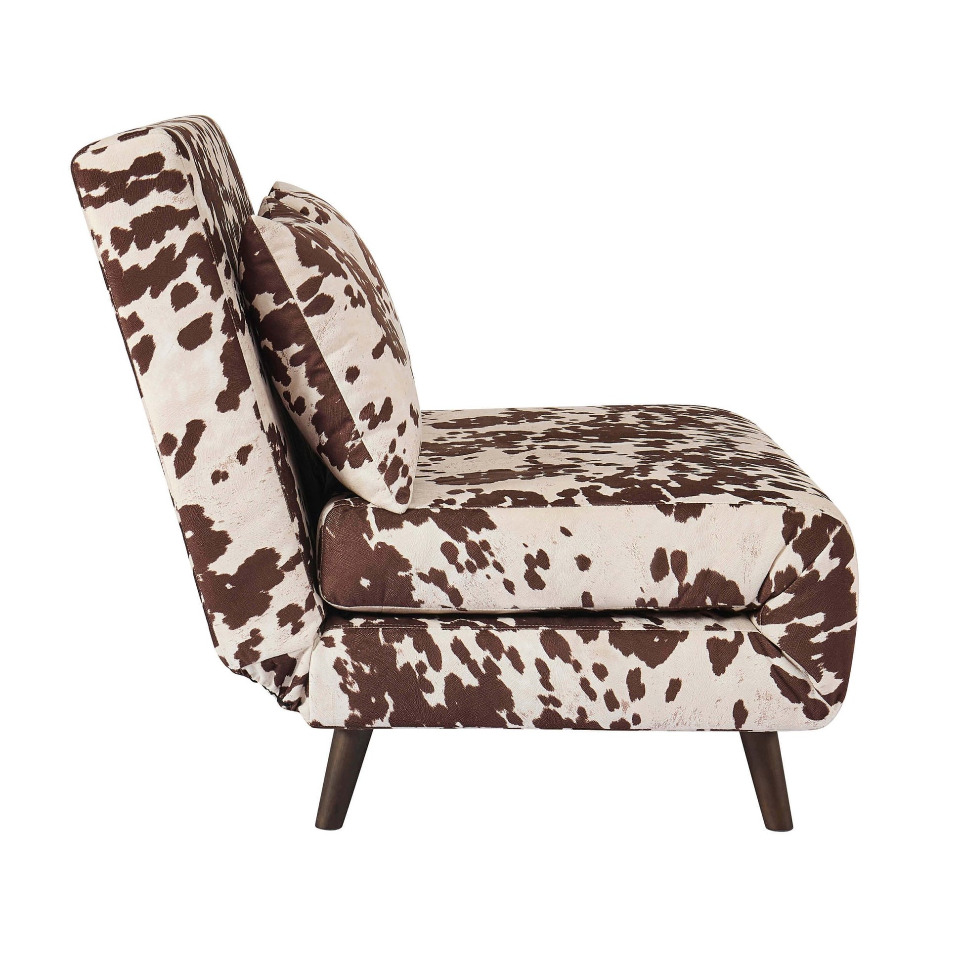 Seattle Double Click Clack Sofa Bed - Brown Cow Print - DUSK