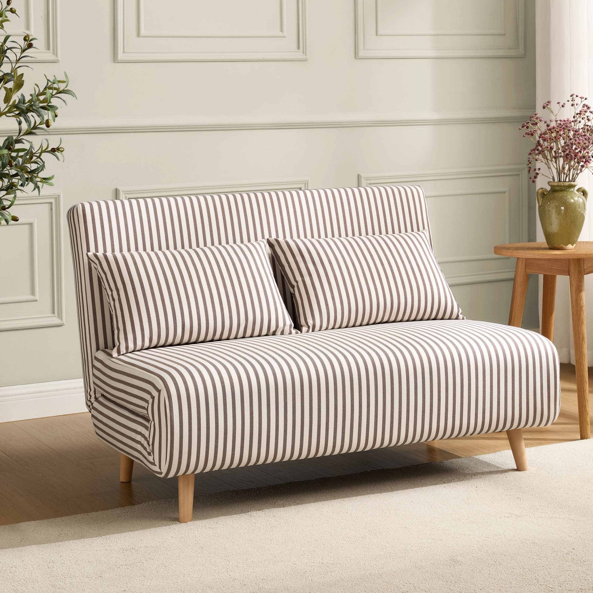 Seattle Double Click Clack Sofa Bed - Sand Stripe