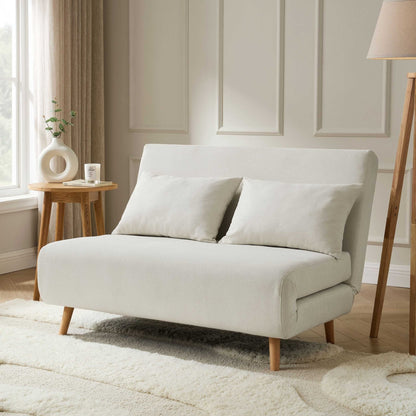 Seattle Double Click Clack Sofa Bed - Cream Linen - DUSK
