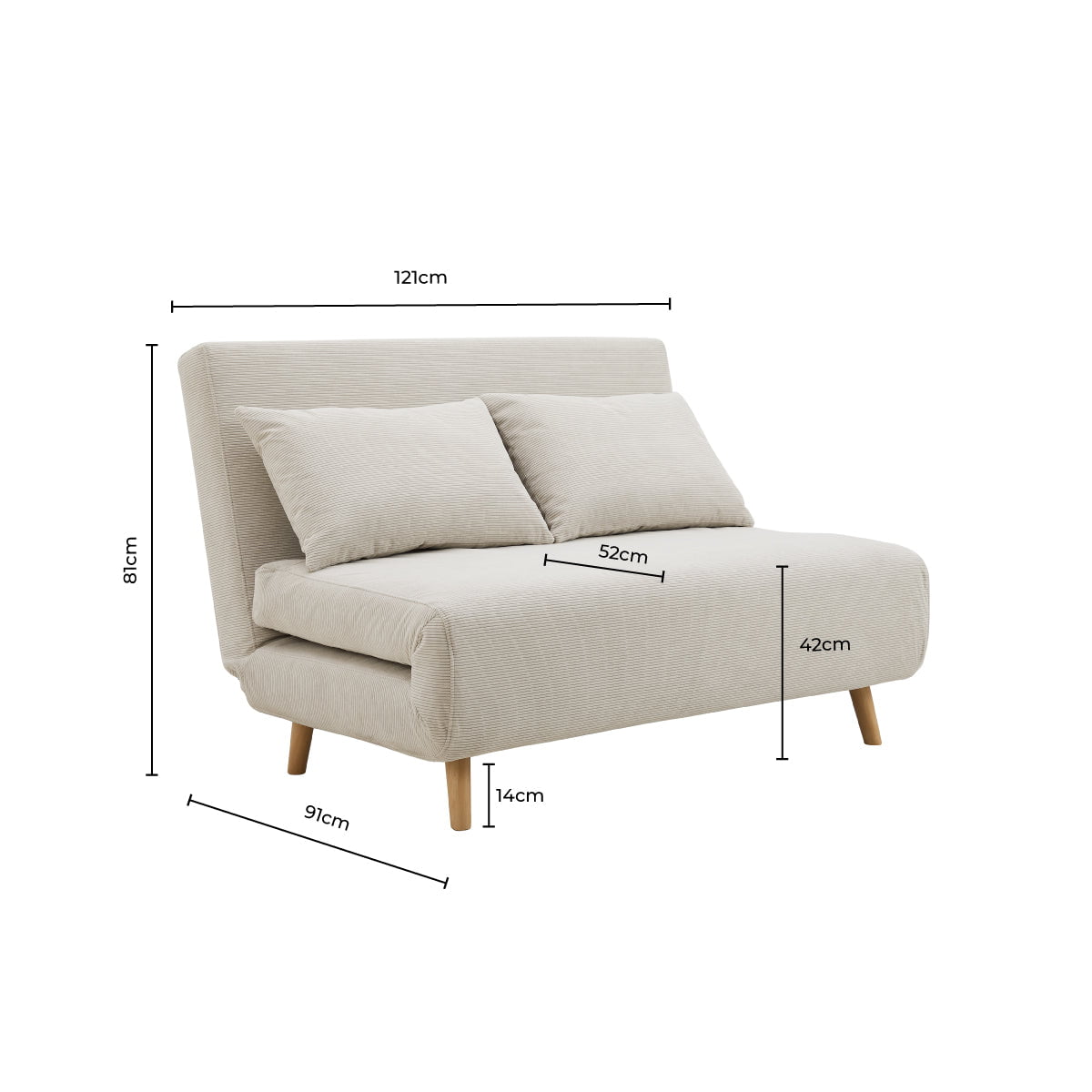Seattle Double Click Clack Sofa Bed - Mauve - DUSK