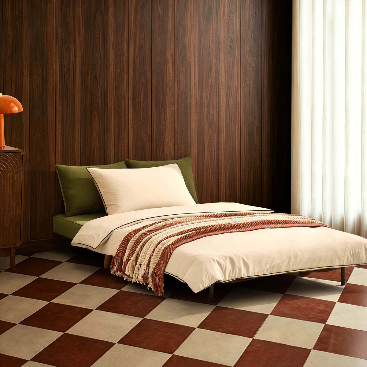 Seattle Double Click Clack Sofa Bed - Muted Moss - DUSK