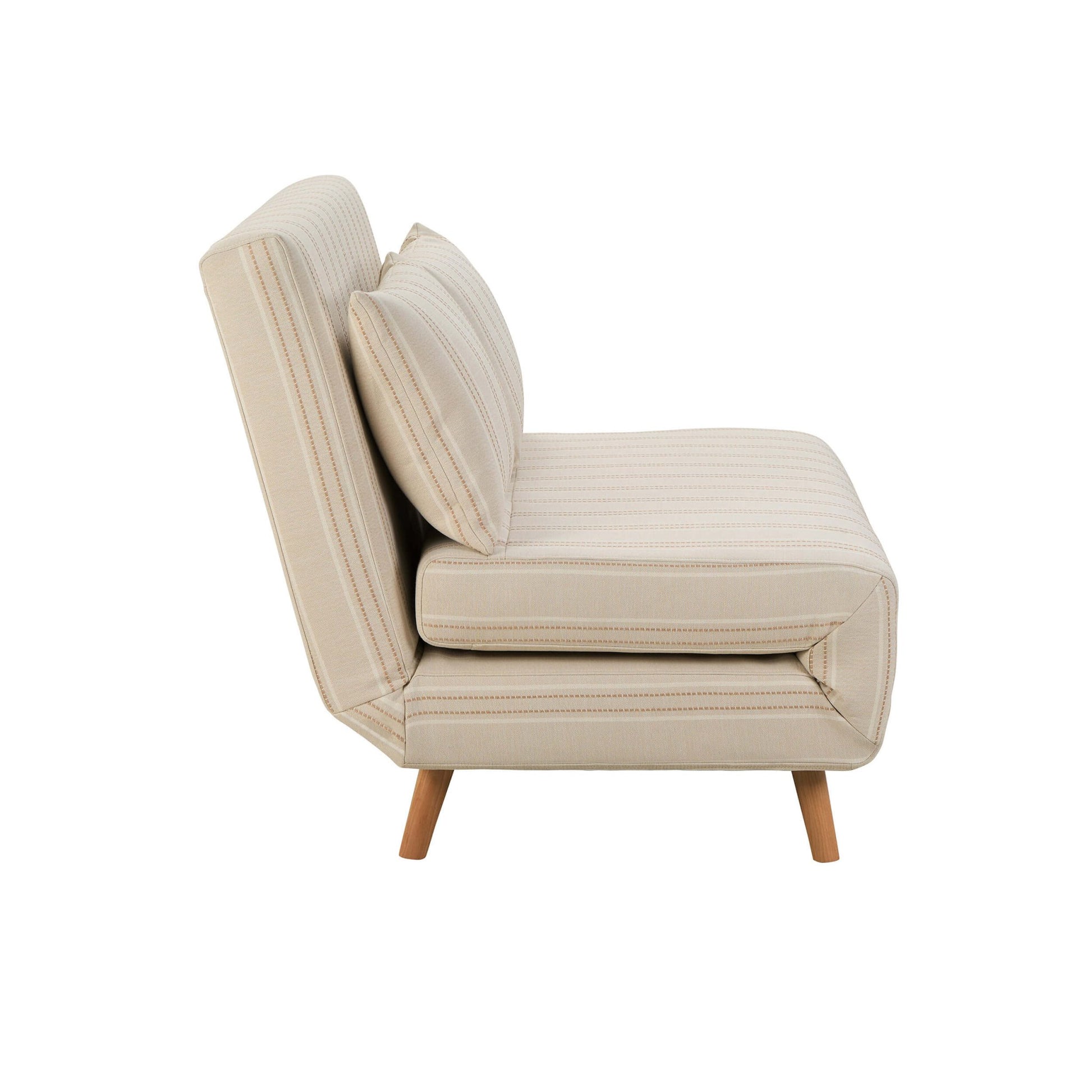 Seattle Double Click Clack Sofa Bed - Natural Stitched Stripe - DUSK