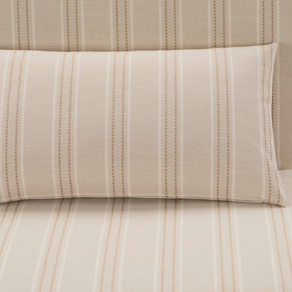 Seattle Double Click Clack Sofa Bed - Natural Stitched Stripe - DUSK